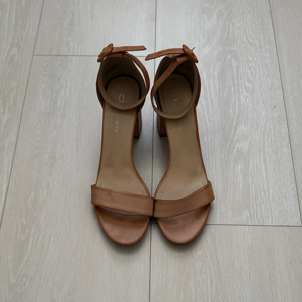 ✨ CL by Laundry Tan Ankle Strap Heels